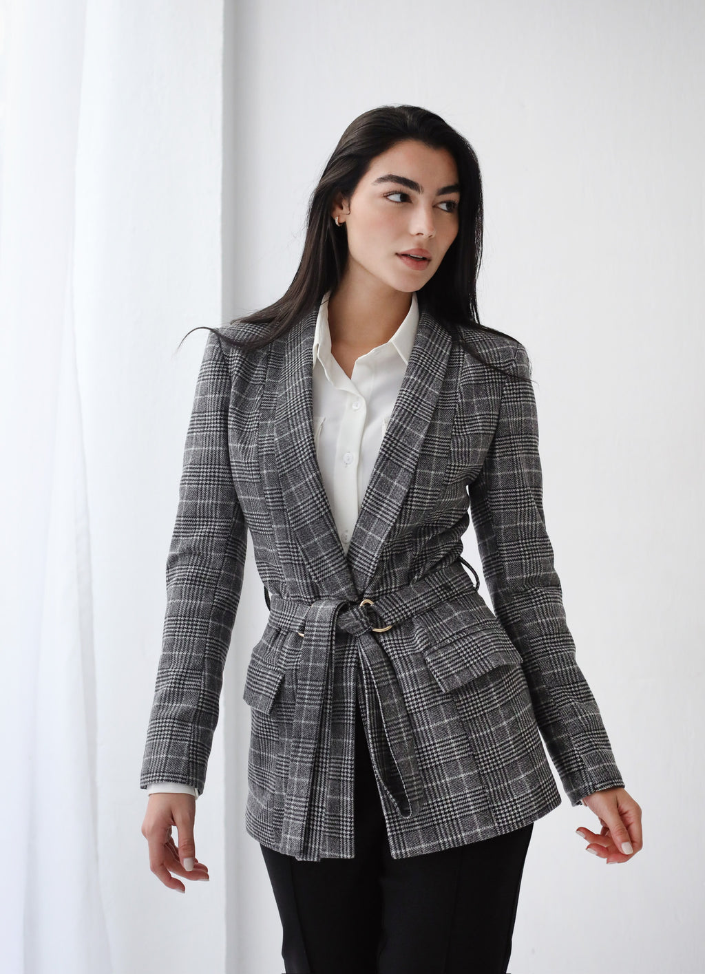 Elite Wool Grey Checked Blazer