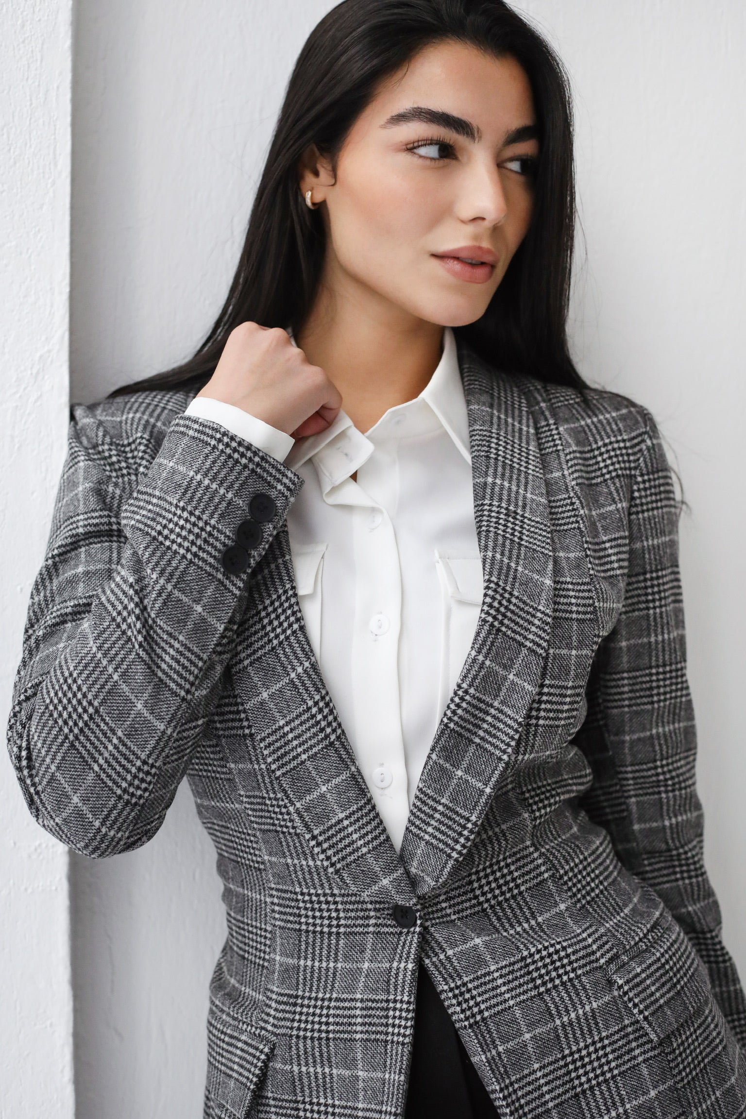Elite Wool Grey Checked Blazer