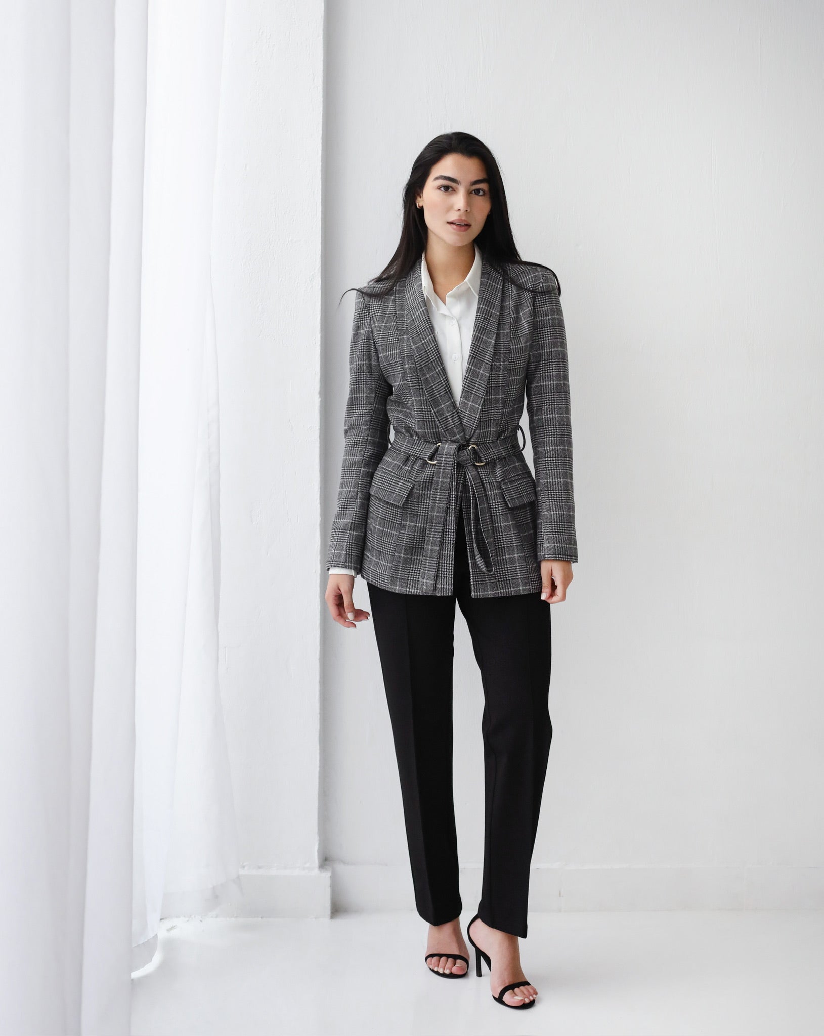 Elite Wool Grey Checked Blazer