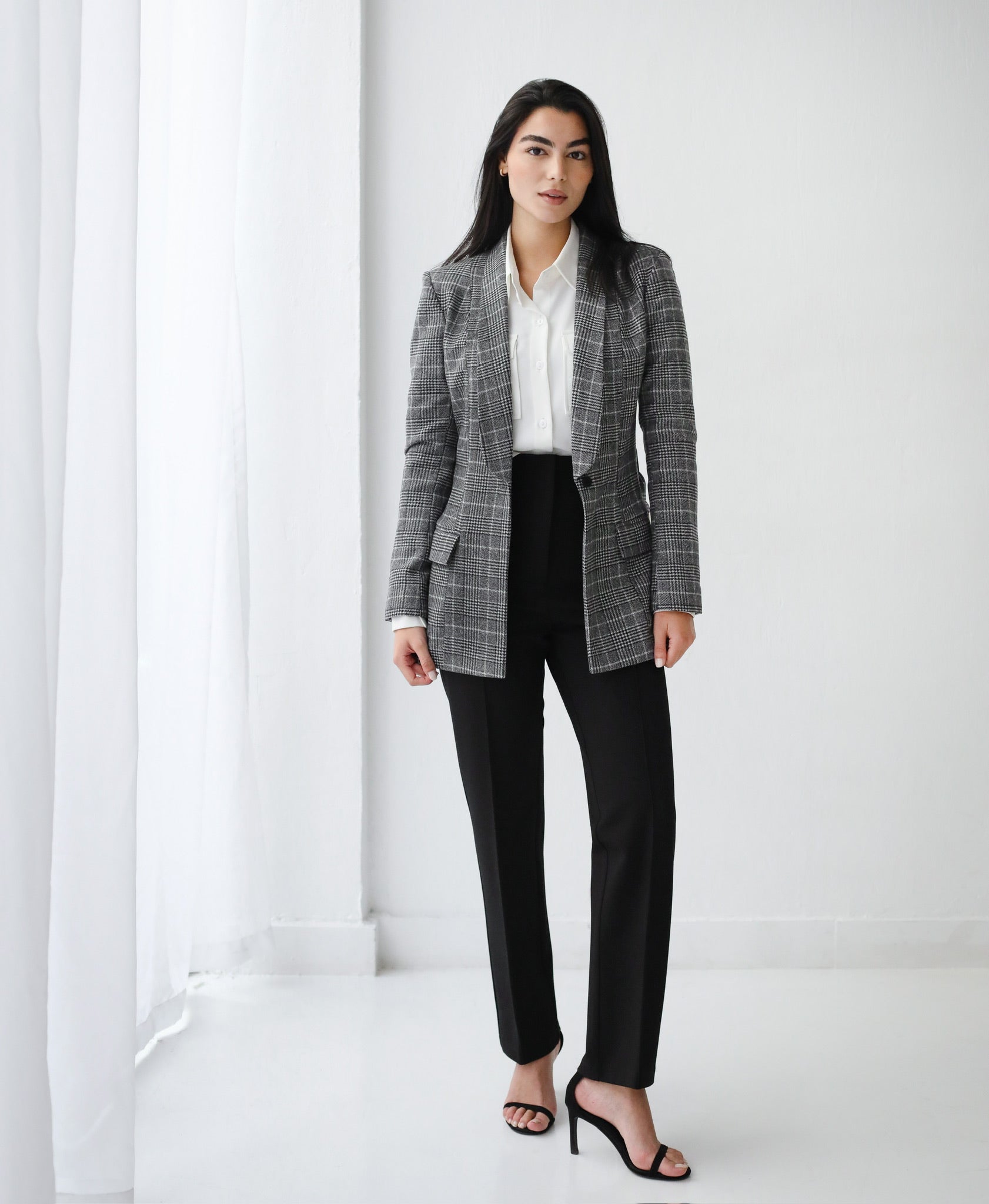 Elite Wool Grey Checked Blazer