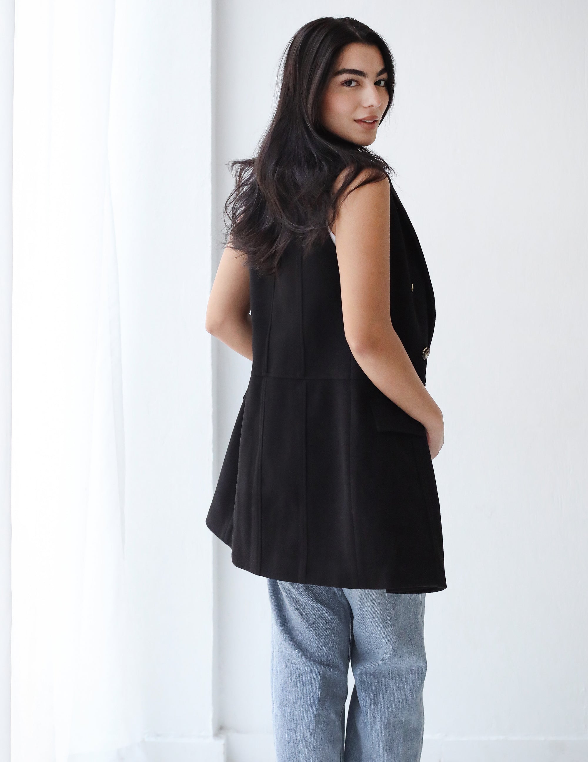 Wool Sleeveless Blazer