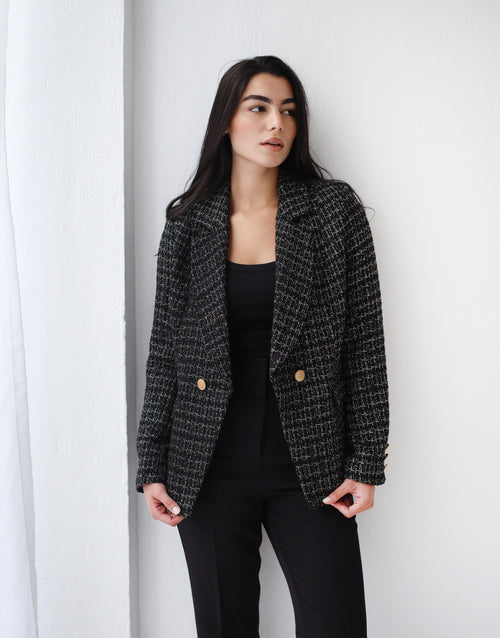 Elite Tweed Black Blazer