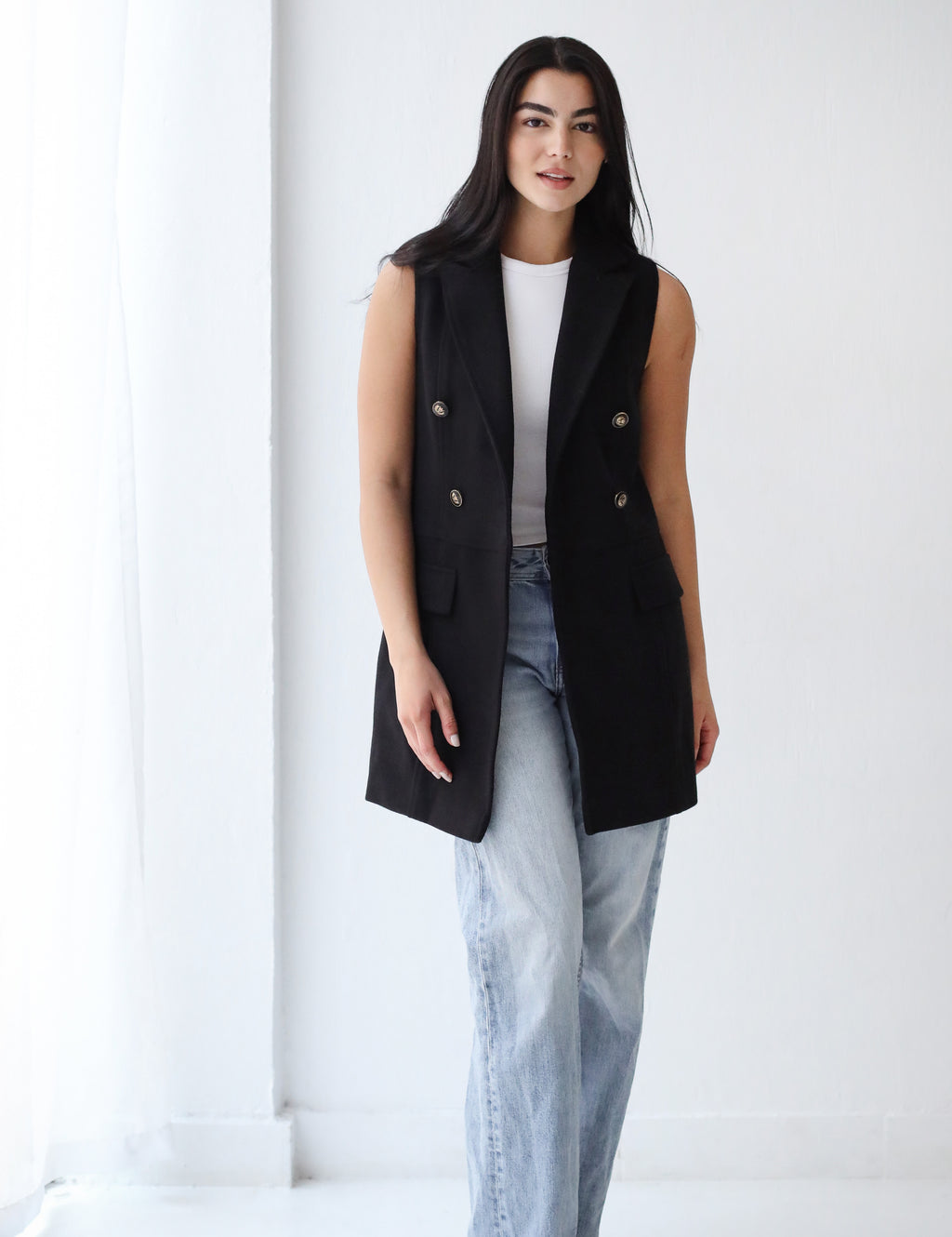 Wool Sleeveless Blazer