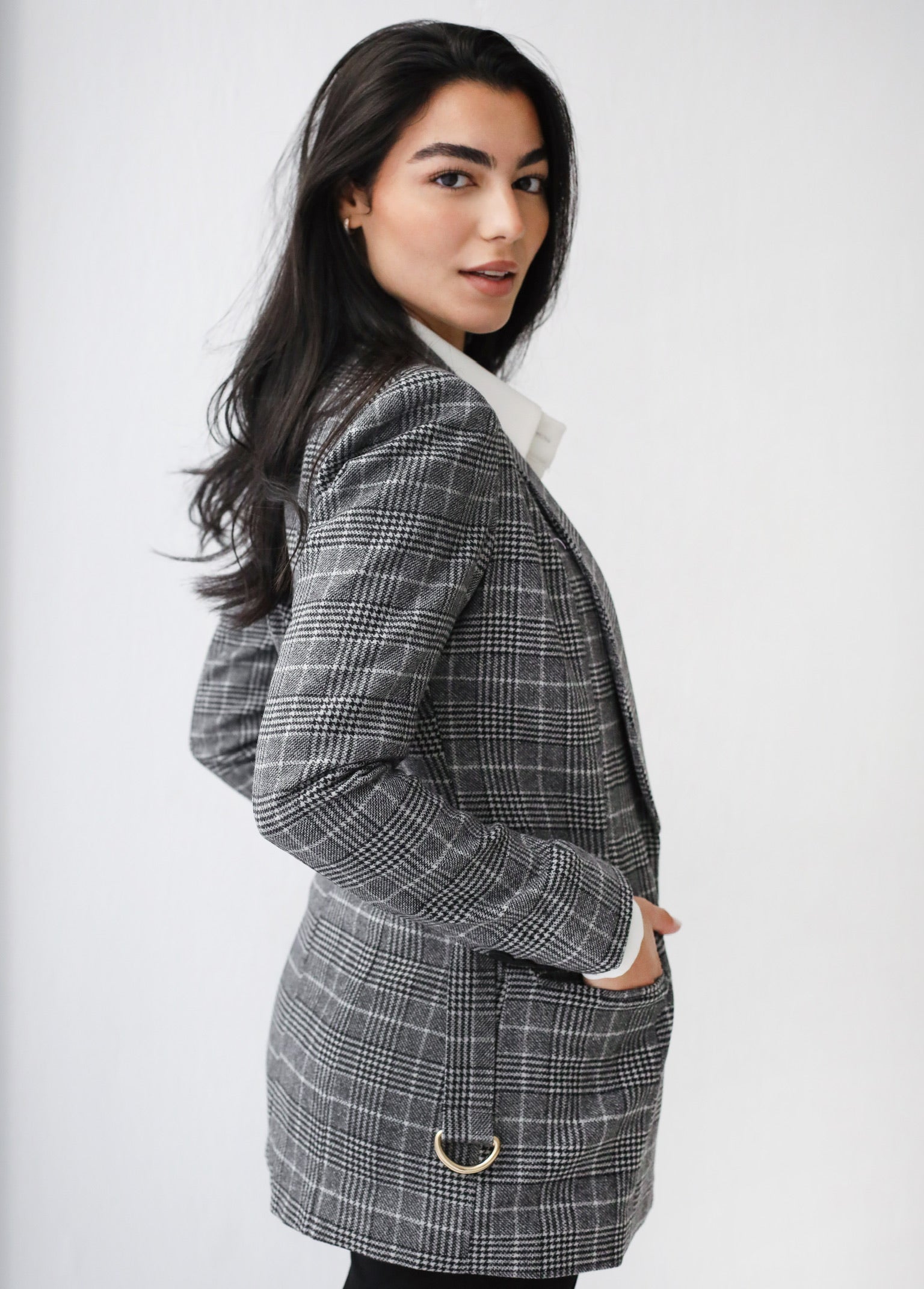 Elite Wool Grey Checked Blazer