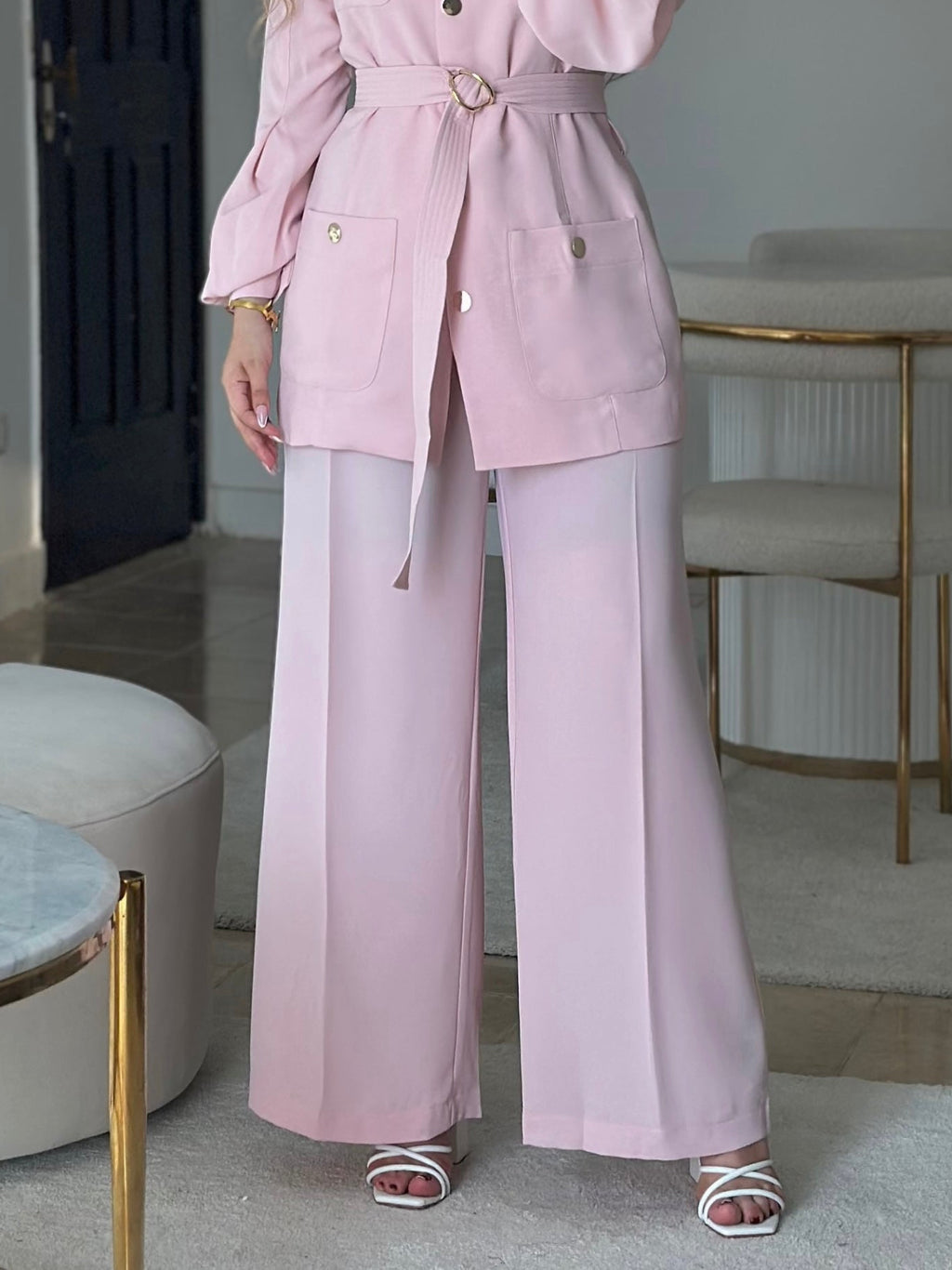 Modest Belted Set (Pink)