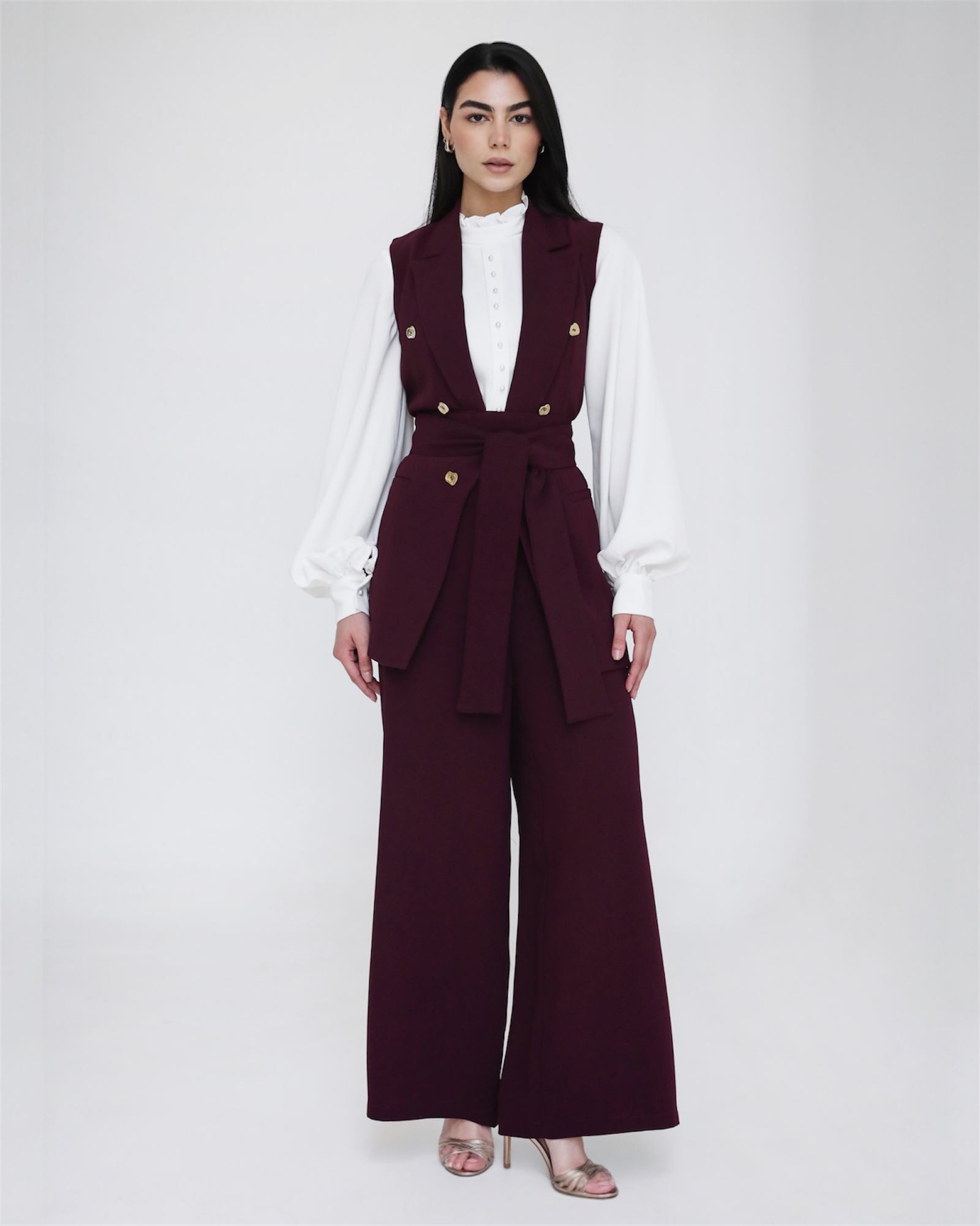 Elite Luxury Sleeves Suit Dark Red
