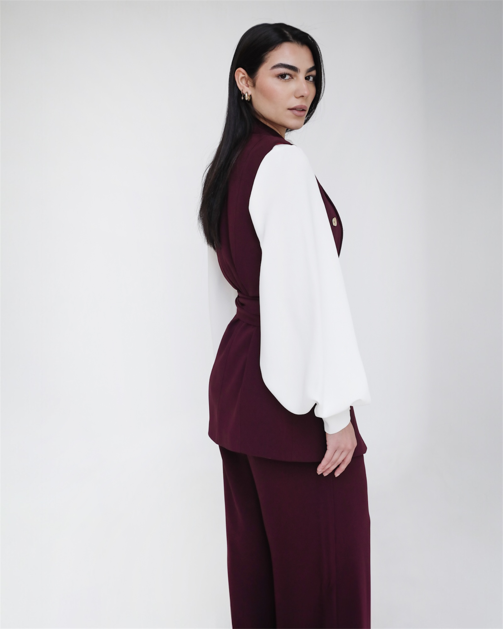 Elite Luxury Sleeves Suit Dark Red
